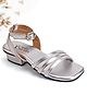Hola Bonita Party Wear Sandals With Buckle Closure Solid Colour - Silver