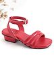 Hola Bonita Party Wear Slip On Sandal Solid Colour with Buckle Closure  - Red