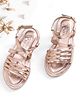 Hola Bonita Party Wear Slip On Sandal Solid Colour - Gold