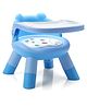 Baby Little Dining Chair With Whistle - Blue| Stable Base| No Sharp Edges| Removable Double Feeding Tray| Safety Harness| Comfortable Backrest