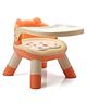 Baby Little Dining Chair With Whistle - Orange| Stable Base| No Sharp Edges| Removable Double Feeding Tray| Safety Harness| Comfortable Backrest
