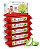 LuvLap Aloe Vera Baby Wipes, Paraben-Free, Soft & Gentle, 72/Pack, Pack of 6  Green