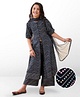 Earthy Touch Cotton Knit Half Sleeves Kurti & Churidar Set With Dupatta Ethnic Print - Blue