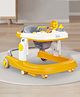 Babyhug Zest Musical Baby Walker With Adjustable Height Toy Bar & Anti Fall Protection- Yellow & White| Rear Wheels with Speed Control| Removable Toy Tray| Adjustable Cushion Seat| BIS Certified