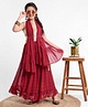 Pine Kids Sleeveless Choli & Sequin Embellished Lehenga Set - Red