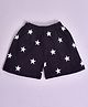 Hrit 100% Cotton All Over Star Printed Shorts - Black