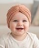 Syga Winter Woollen Hat Bowknot Turban Coffee -Diameter 34 cm