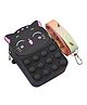 SYGA Children Pop It Cat Design Silicone Bag Kids Push Popper Educational Decompression Bubble Shoulder Bag - Black