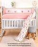 Bonfino Premium 100% Organic Cotton Crib Bumper Cupcake Print - Pink & White