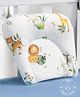 Bonfino Premium Organic Cotton U Shape Pillow African Safari Print - White| Prevents  Flat Head Syndrome| New Born| Neck and Shoulder Support | 100% Cotton| Breathable Fabric| Travel Friendly| Soft and Comfortable| Washable