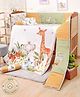 Bonfino Premium 100% Organic Cotton Crib Bedding Set African Jungle Safari Print - Multicolor
