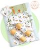 Bonfino Premium Organic Cotton Gadda Set African Safari Print - Green