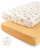 Bonfino Premium Organic Cotton Fitted Crib Sheet Set of 2 African Safari Print - Yellow| Gentle on Babies Skin| Cozy Sleeping Environment| Versatile Use| 100% Cotton| Elastic Borders| Machine Washable