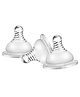 DOMENICO Natural Wide Neck Nipple for All Kinds of Wide Mouth Feeding Bottles Pack Of 3 - White