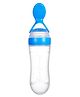 DOMENICO Silicone Squeezy Food Feeder Bottle With Spoon Blue - 90 ml