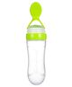 DOMENICO Silicone Squeezy Food Feeder Bottle With Spoon Green - 90 ml