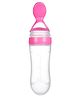 DOMENICO Silicone Squeezy Food Feeder Bottle With Spoon Pink - 90 ml