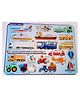 Fingo Brain Wooden Borad Puzzle Transport World Multicolour - 20 Pieces
