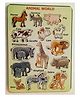 Fingo Brain wooden Knob Puzzle Animal World- 14 Pieces