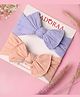 Kicks & Crawl Nadoraa Bow Detailed Headbands - Peach & Purple