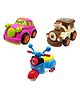 SVE Unbreakable Friction Powered Toy Set of Car, Train & Scooter For Kids Pack of 3  Multicolor