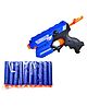 VParents Plastic Blaze Storm Manual Soft Suction Bullet Gun Toy with 10 Safe Soft Foam Bullets Fun Target Shooting Battle Fight Game for Kids (Colour may vary)