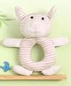 Bonfino Premium Cat Soft Rattle for Babies | Non Toxic for Baby Girl & Boy | Soft Animal Rattle for New Born Baby | Development Toy for Infants 3+ Months | Shaker for Hand Grips | Pink | BIS Certified