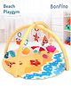 Bonfino Premium Beach Playgym for Babies | Fitness Mat with Hanging Rattle |Soft Toys & Teether | soft Baby Mats for Floor | Crawling Mat for 0-24 Months Baby, Gift for New Born Baby Boy & Girls