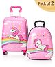 Kid's Travel Suitcase Trolley Bag with Wheels - 18 Inches lugguage & 15 Inches Backpack