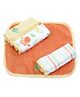Owen Terry Wash Cloth Fish Embroidery Pack Of 4 - White & Orange