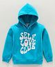 Smarty Girls Full Sleeves Hooded Sweatshirt Text Print - Blue