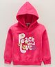 Smarty Girls Full Sleeves Hooded Sweatshirt Text Print - Pink