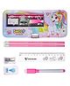 WISHKEY Cartoon Printed Metal Pencil Box Multifunctional Stationery Kit Stationary Holder with White Board Marker - Pink