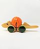 A&A Kreative Box Wooden Push Along Little Croco With Rolling Ball ( Available in Assorted Colors )