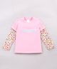Kookie Kids Full Sleeves Top Text Print - Pink & White