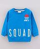 Ollypop Looper Full Sleeves Light Winterwear Sweatshirt Text Print - Blue