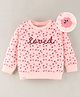 Ollypop Cotton Knit Full Sleeves Floral Printed Sweatshirt - Pink