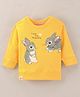 Ollypop Cotton Knit Full Sleeves Bunny Printed Sweatshirt  - Gold