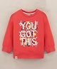 Ollypop Cotton Knit Full Sleeves Text Printed Sweatshirt  - Blue