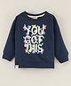 Ollypop Full Sleeves Sweatshirt Text Print - Blue