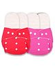 Deedry Reusable Cloth Diapers With 4 Insert Pack of 2 - Red Pink