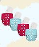 Deedry Reusable Cloth Diapers With Insert Pack of 4 - Red Blue