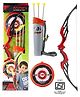 Planet of Toys Big Size Plastic Archery Bow and Arrow Set with Quiver and 3 Suction Arrows and Target -Red