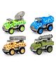 Fiddlerz Push And Go Combat Vehicle Toy Pack Of 4 - Multicolour