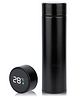 Fiddlerz Thermos Double Stainless Steel Wall Smart Flask Vacuum Insulated Water Bottle With LED Temperature Display Perfect For Hot & Cold Drinks Travelling Black- 450 ml