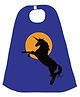 Right Gifting Digital Printed Satin Cape For Kids - Dark Blue