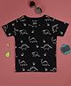 Be Awara Half Sleeves Dino Printed T Shirt - Black