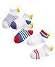 MOMISY Cotton Ankle Length Socks Smiley Striped Design Pack of 5 - Multicolour-