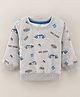 CUCUMBER Full Sleeves Sweatshirt Car Print - Grey