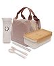 Yamama Lunch Box with Adjustable Compartment Water Bottle Spoon Fork Chopsticks and Lunch Bag - Multicolor